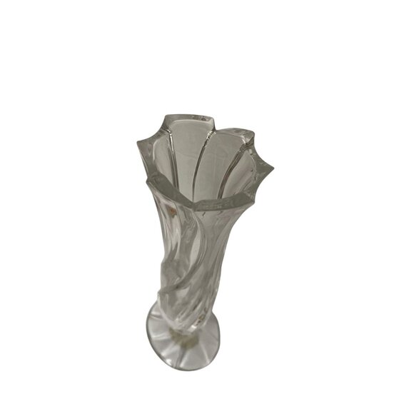 Gorham Crystal Fluted Vase 8" Full Lead Crystal Germany Elegant Home Decor - Picture 3 of 4